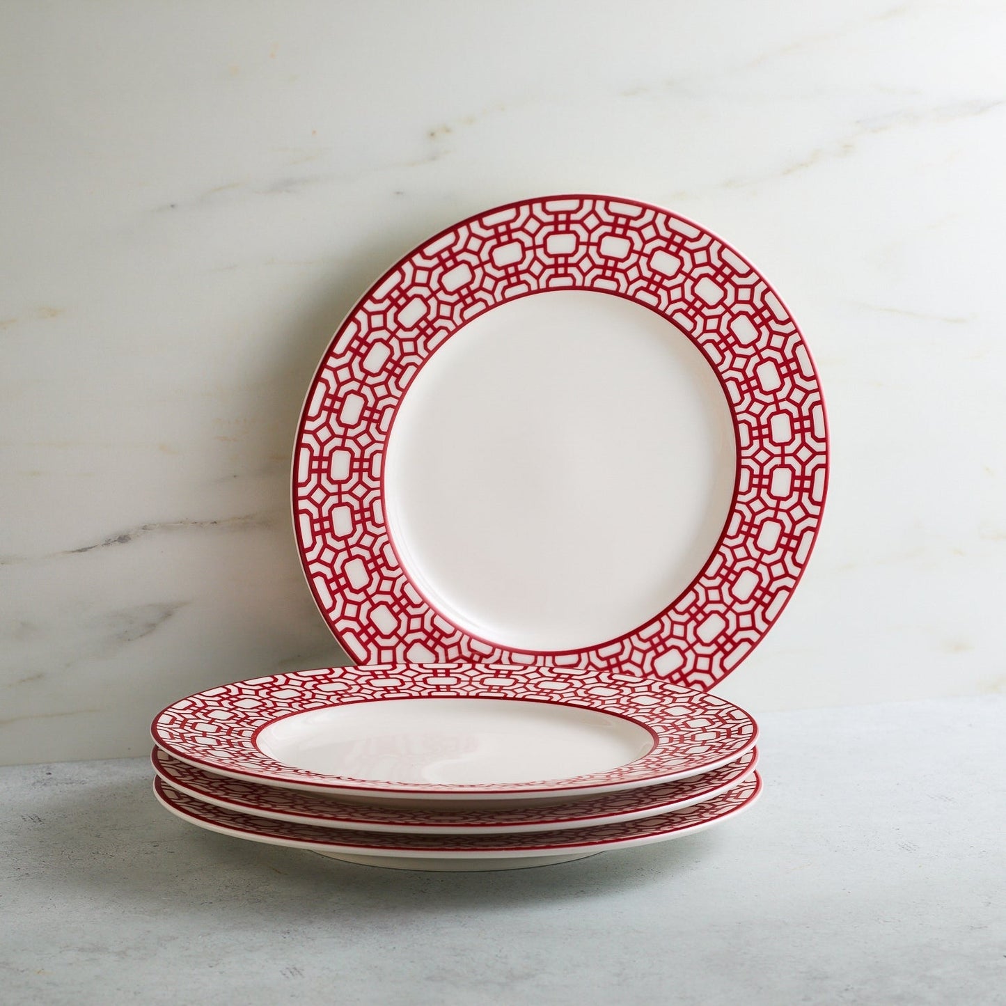 Newport Garden Gate Crimson Rimmed Salad Plate