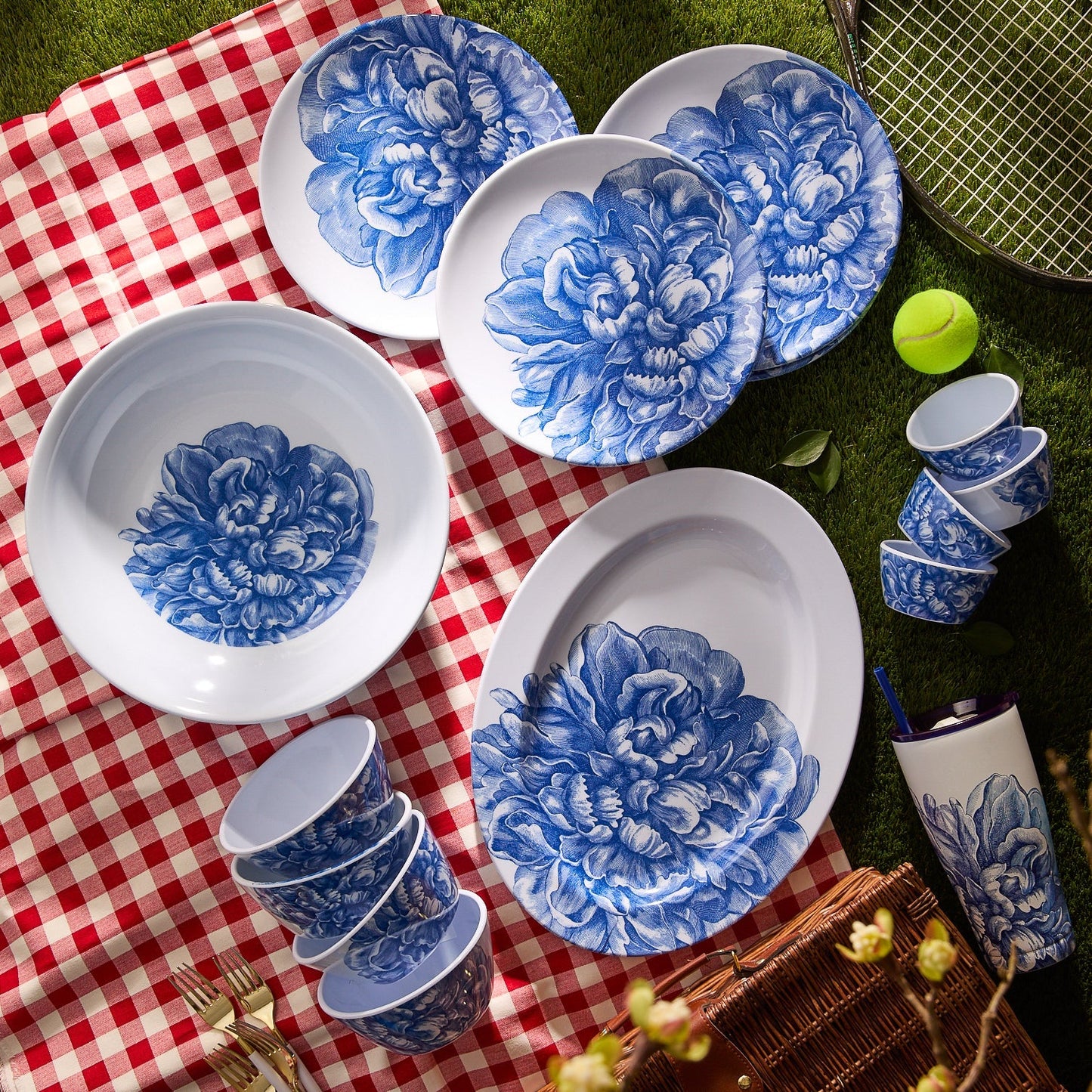 Peony Melamine Serving Bowl