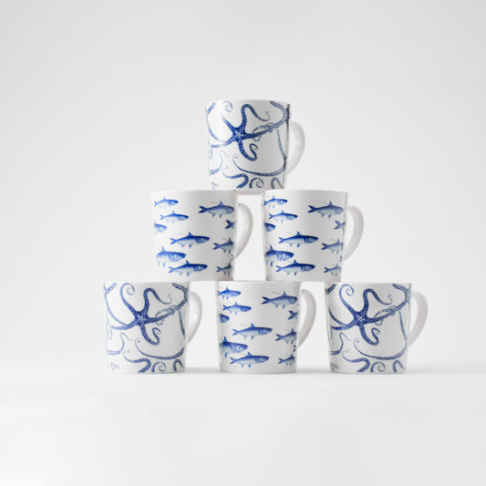  Go Fish! Mixed Set Of 6 Mugs