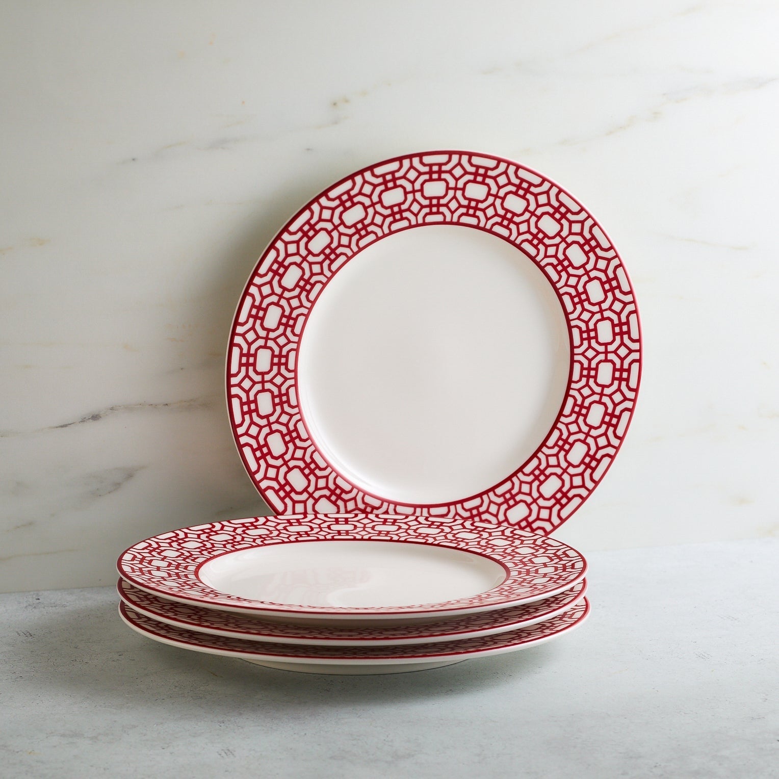  Newport Garden Gate Crimson Rimmed Salad Plate