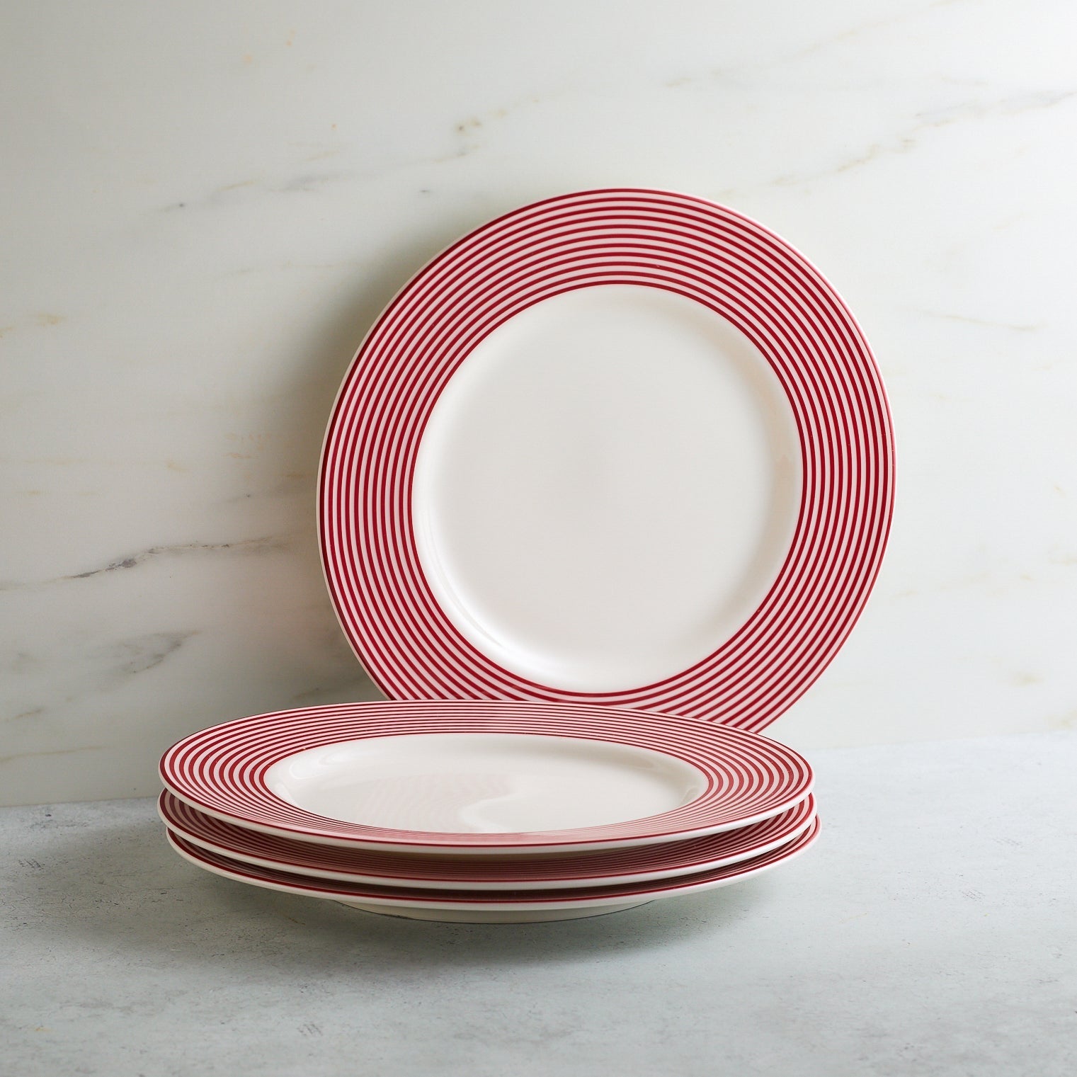  Newport Stripe Crimson Salad Plate