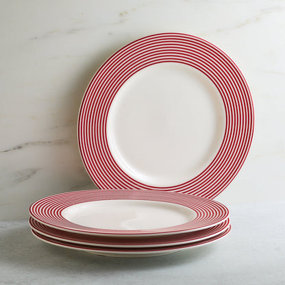  Newport Stripe Crimson Dinner Plate