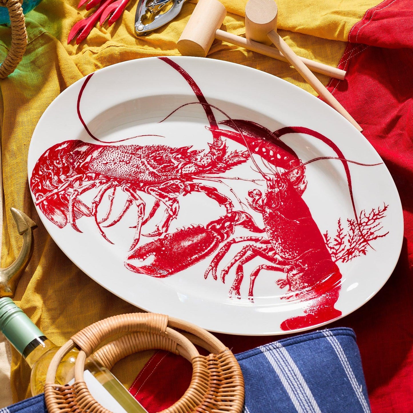  Lobster Oval Rimmed Platter