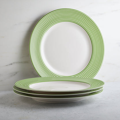  Newport Stripe Verde Rimmed Dinner Plate