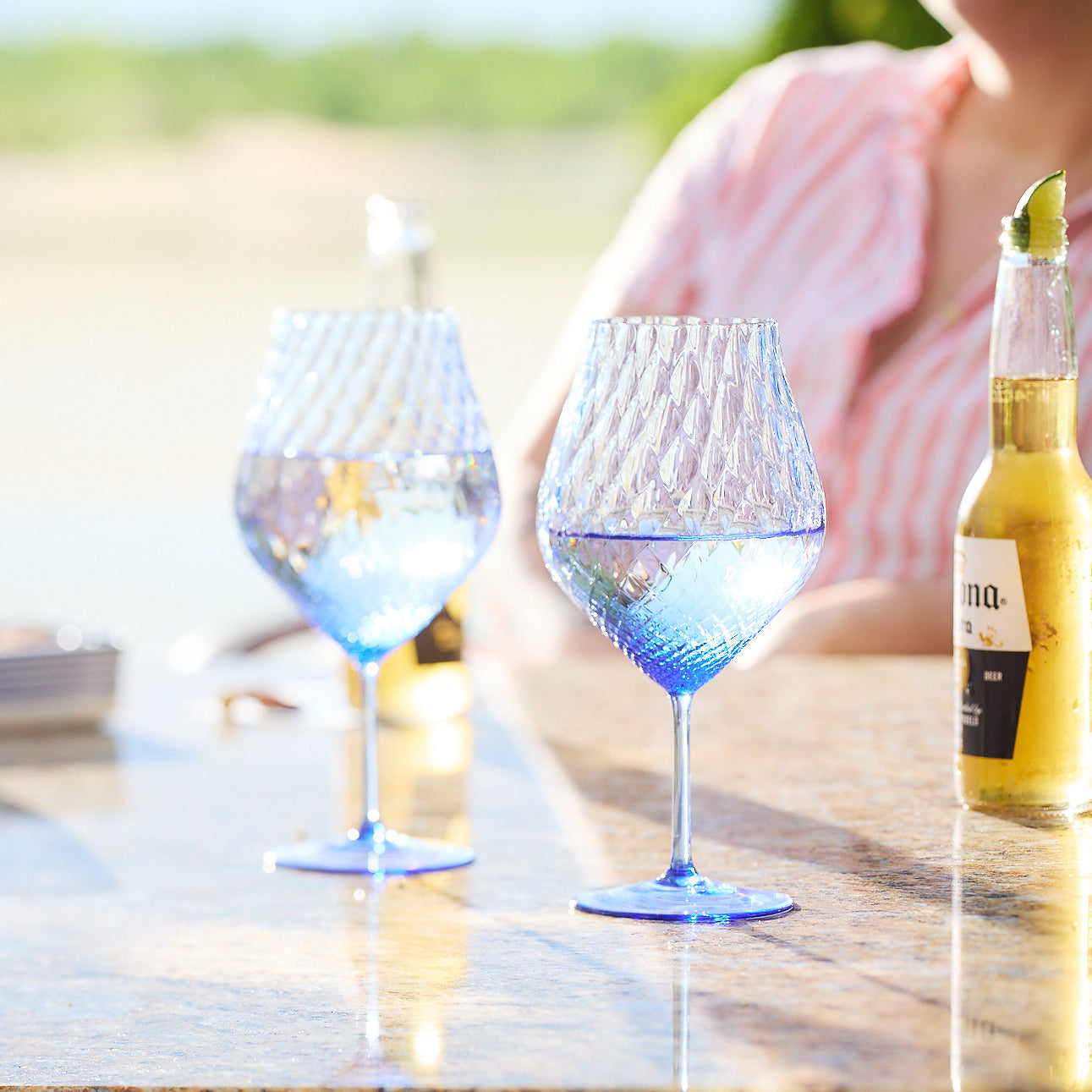  Phoebe Cobalt Universal Wine Glasses