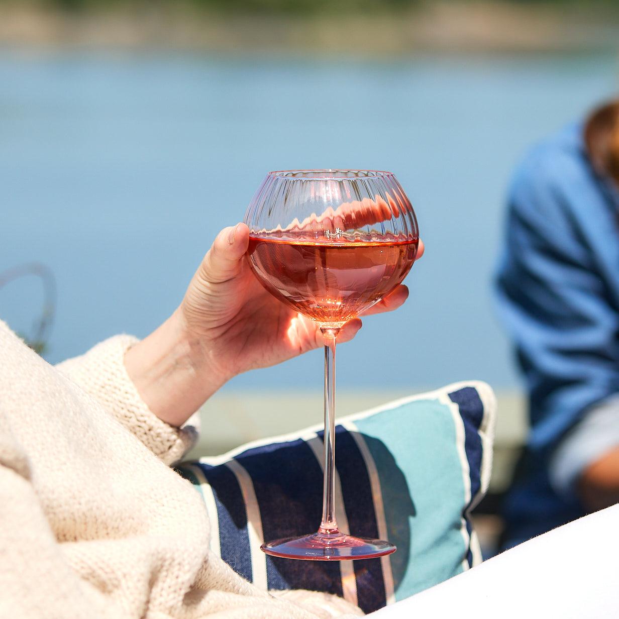  Quinn Rose Red Wine Glasses