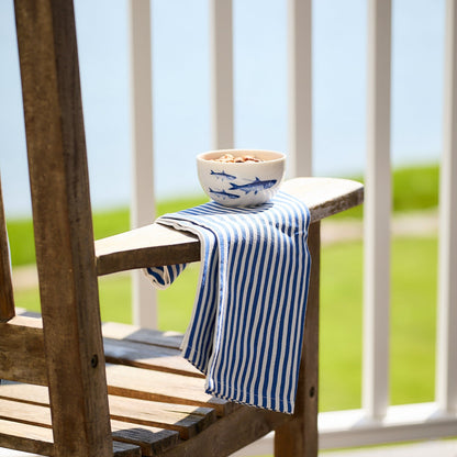  Pinstripe Dinner Napkins In Blue Set/4