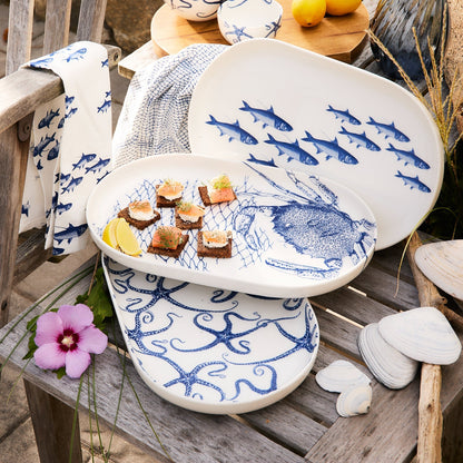  School Of Fish Large Coupe Oval Platter