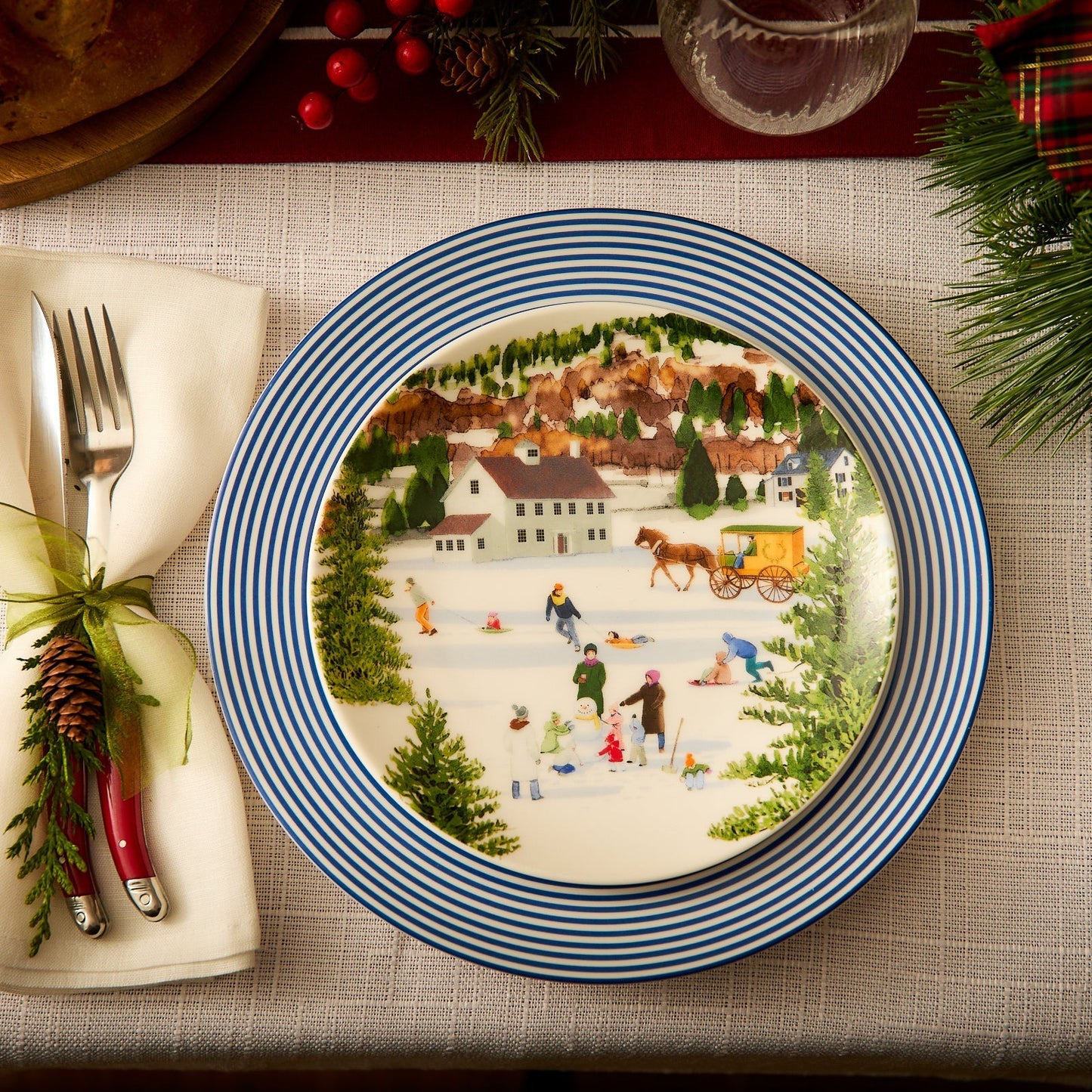  Caskata X Felix Doolittle Winter Wonderland Plates, Set Of 4