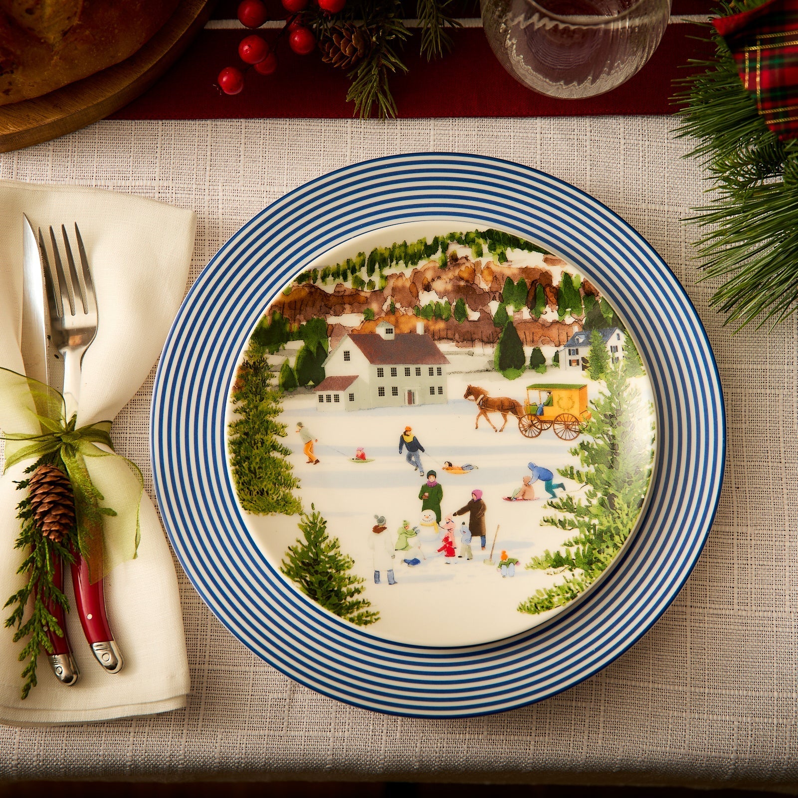  Caskata X Felix Doolittle Winter Wonderland Plates, Set Of 4