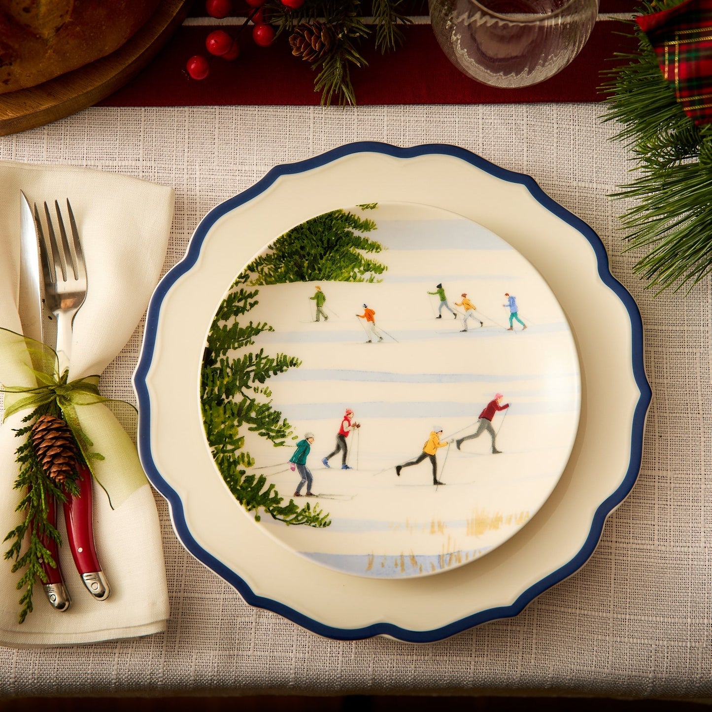  Caskata X Felix Doolittle Winter Wonderland Plates, Set Of 4