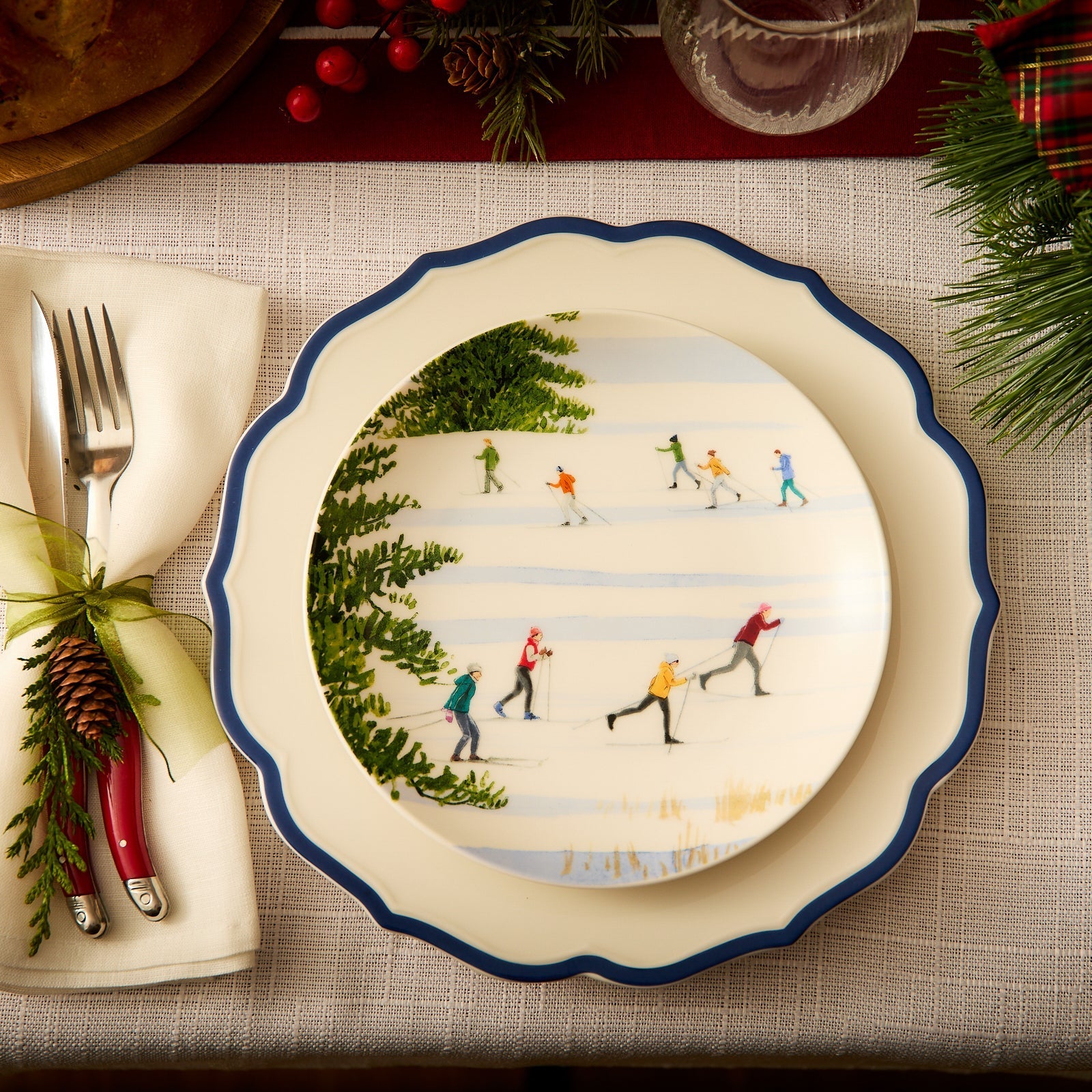  Caskata X Felix Doolittle Winter Wonderland Plates, Set Of 4