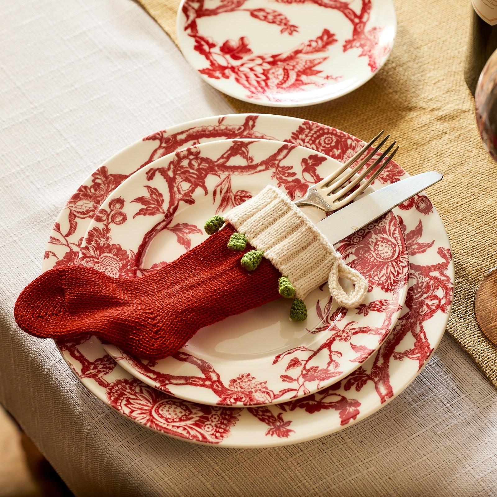  Arcadia Crimson Rimmed Dinner Plate
