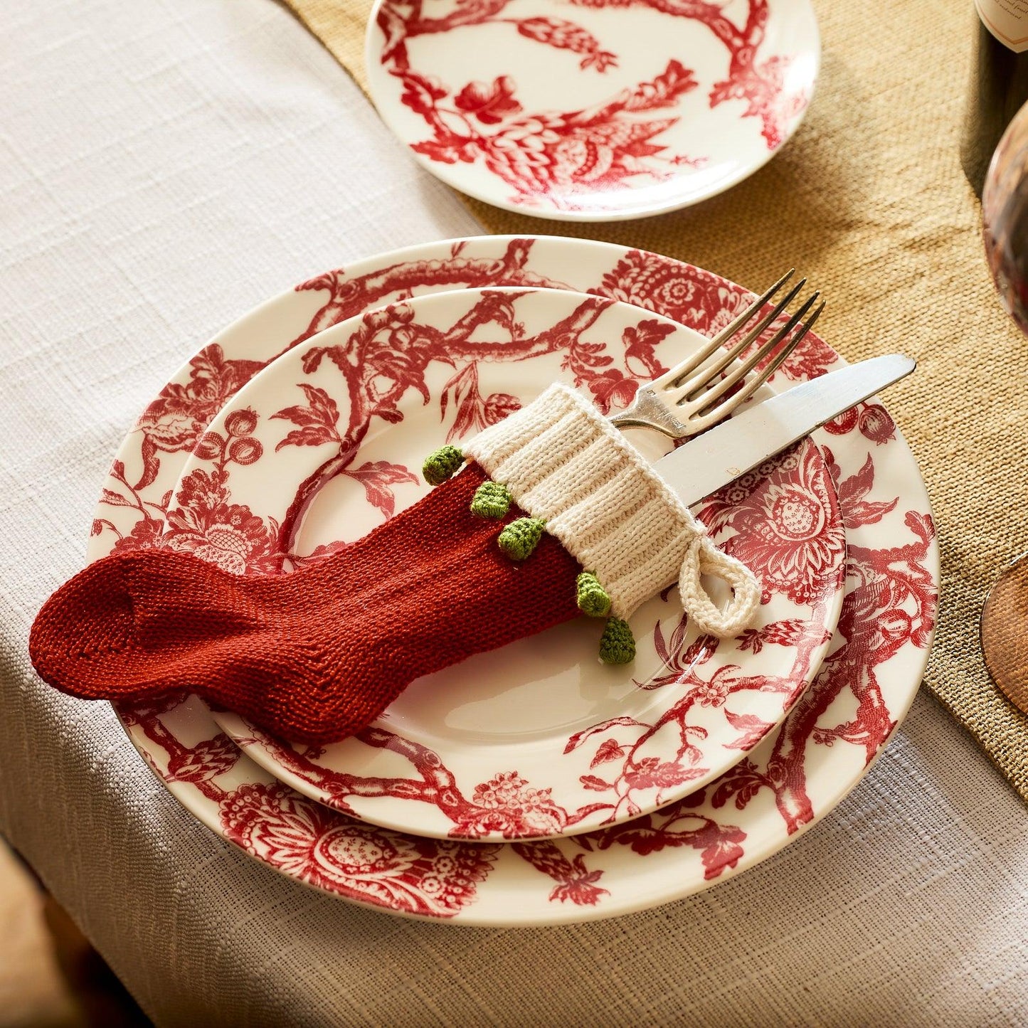  Arcadia Crimson Rimmed Salad Plate