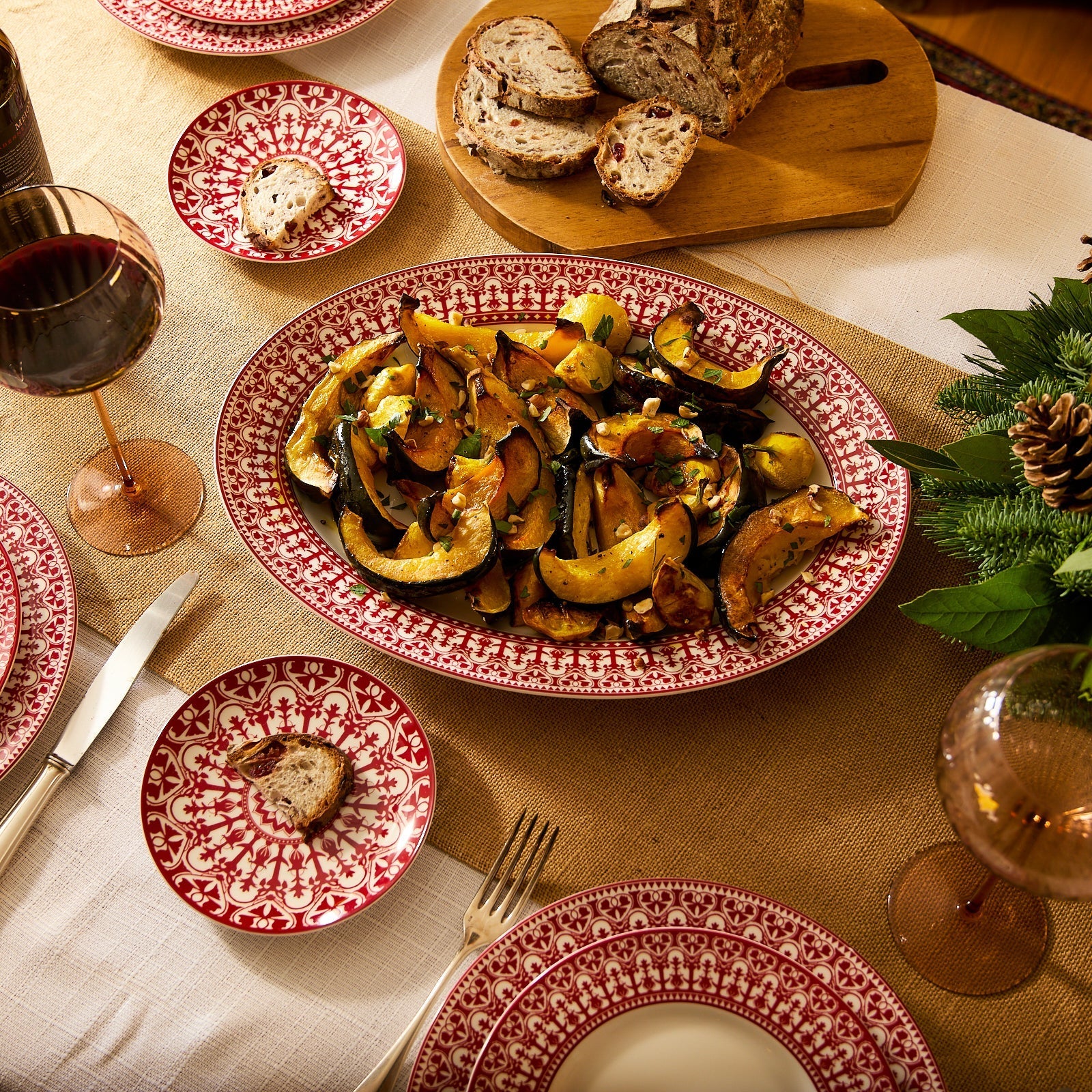  Casablanca Crimson Oval Rimmed Platter