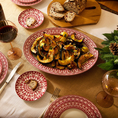  Casablanca Crimson Oval Rimmed Platter