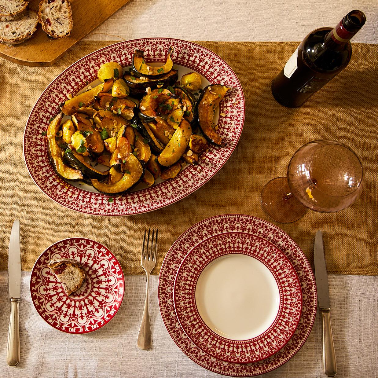  Casablanca Crimson Rimmed Dinner Plate