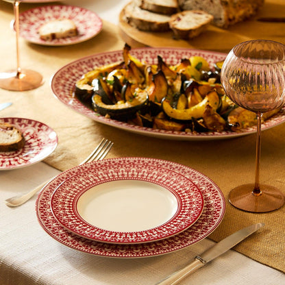  Casablanca Crimson Rimmed Dinner Plate