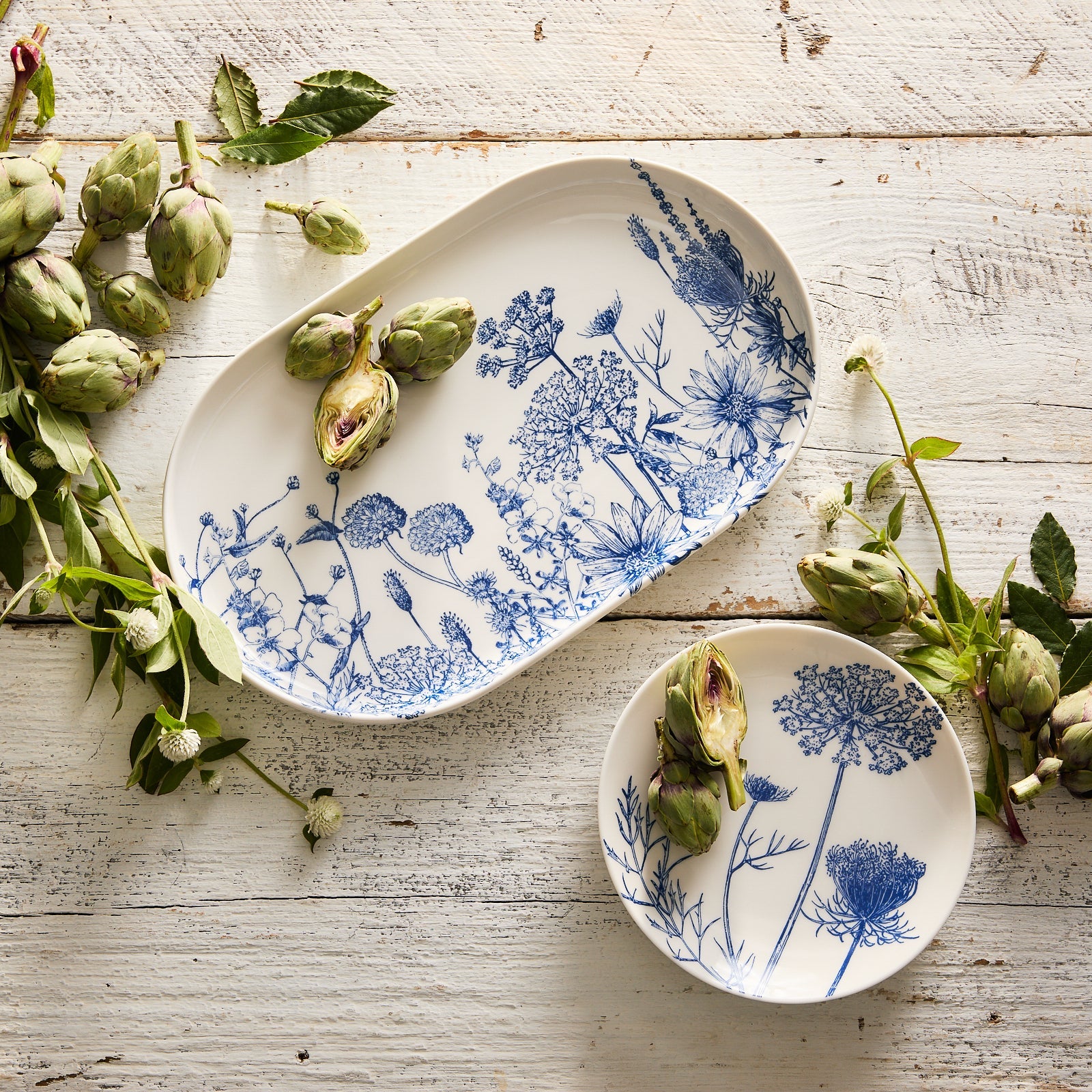  Summer Blues Large Coupe Oval Platter