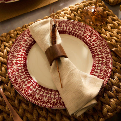  Casablanca Crimson Rimmed Dinner Plate