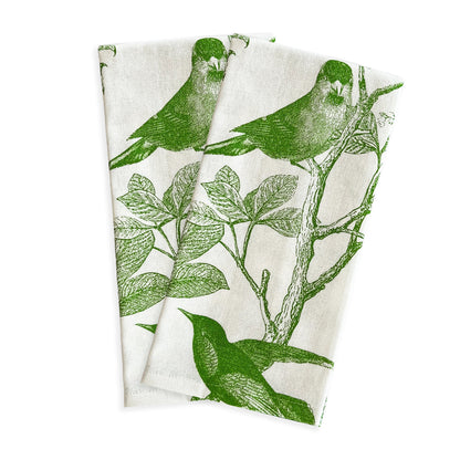  Arbor Birds Verde Kitchen Towels, Set Of 2