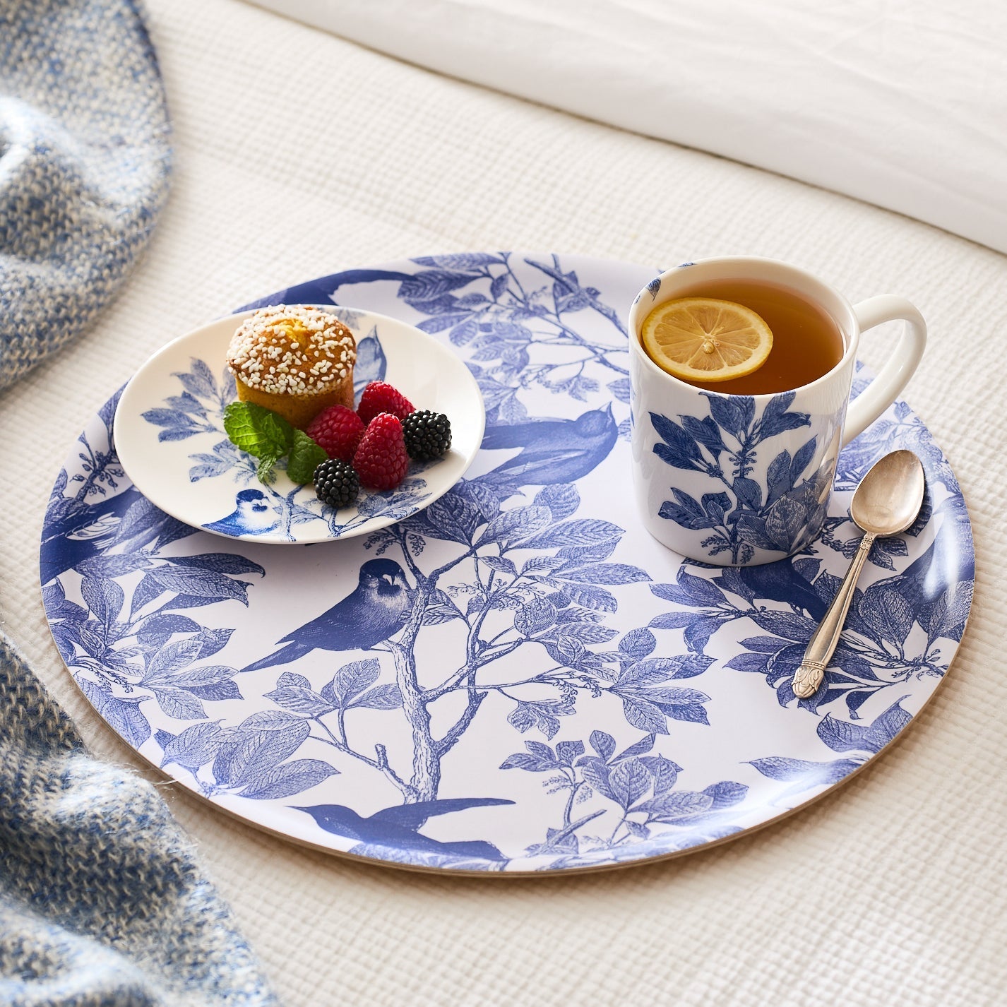  Arbor Large Round Birchwood Tray