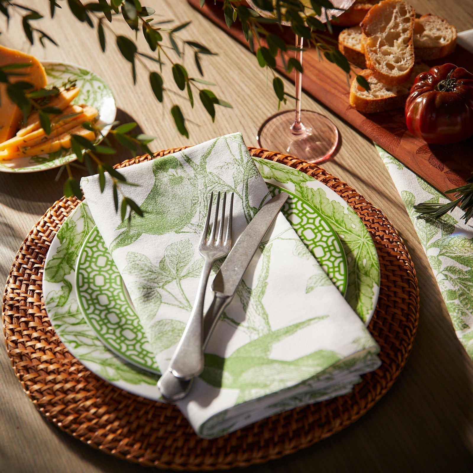  Arbor Birds Verde Dinner Napkins