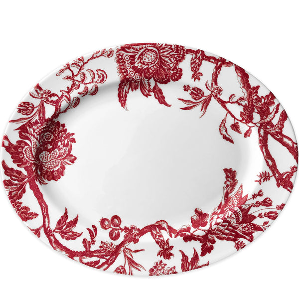  Arcadia Crimson Oval Rimmed Platter