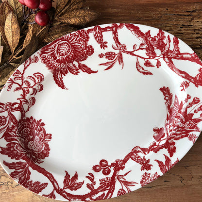  Arcadia Crimson Oval Rimmed Platter