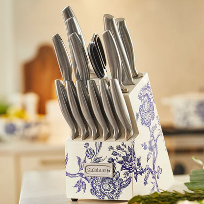  Caskata X Cuisinart Limited Edition Arcadia 15 Pc. German Stainless Steel Cutlery Block