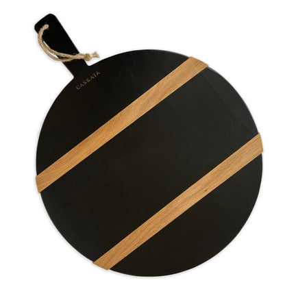  Black & Natural Round Charcuterie Big Board