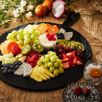  Black & Natural Round Charcuterie Big Board