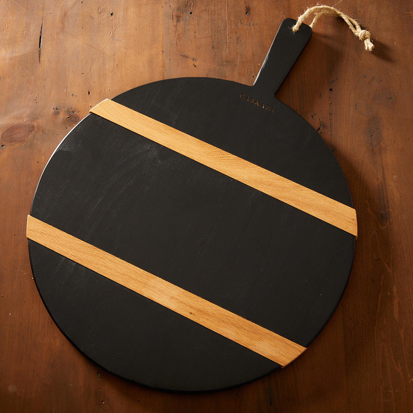  Black & Natural Round Charcuterie Big Board
