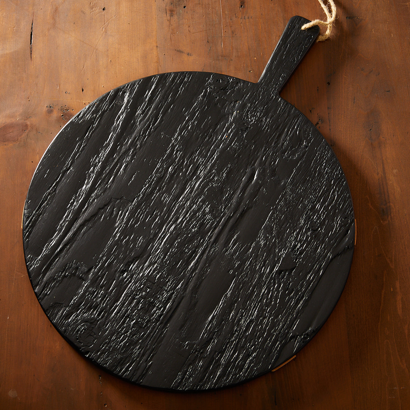  Black & Natural Round Charcuterie Big Board
