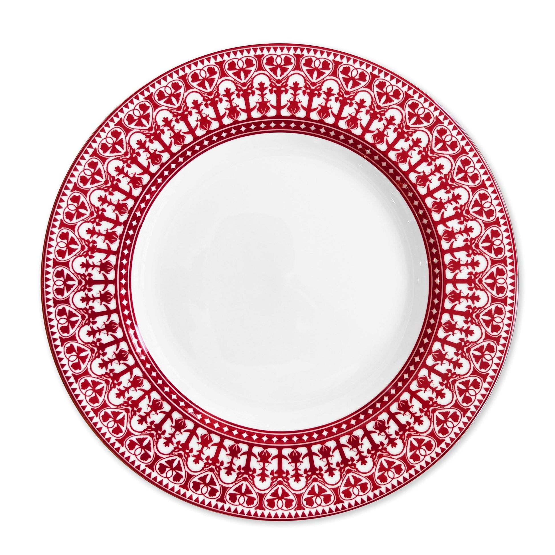 Casablanca Crimson Rimmed Dinner Plate