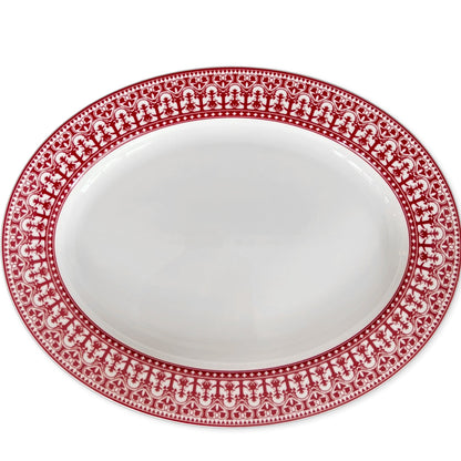  Casablanca Crimson Oval Rimmed Platter