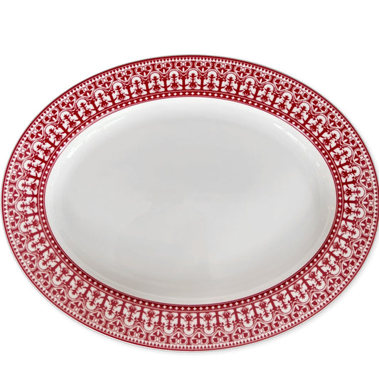  Casablanca Crimson Oval Rimmed Platter