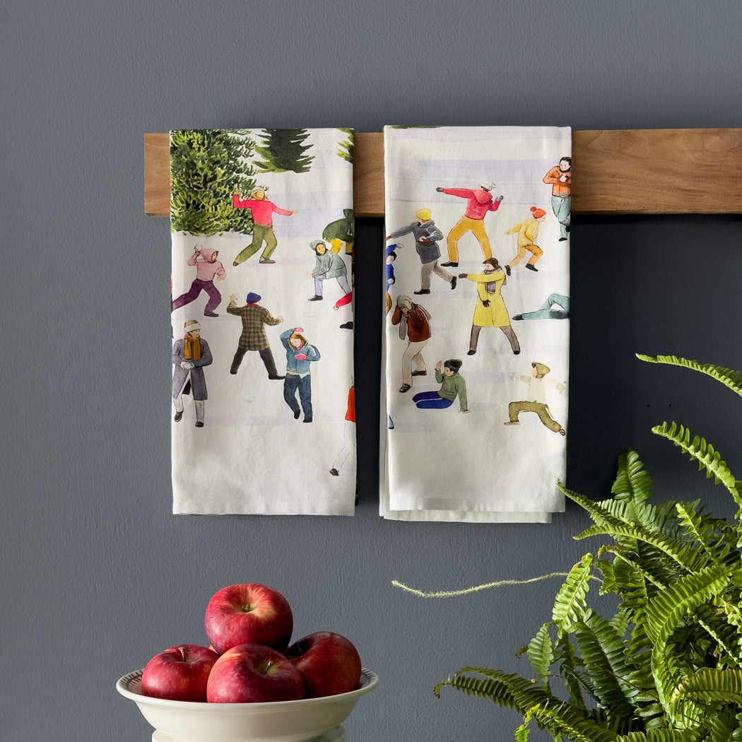  Caskata X Felix Doolittle Snowball Fun Kitchen Towels, Set Of 2