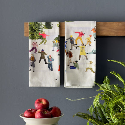  Caskata X Felix Doolittle Snowball Fun Kitchen Towels, Set Of 2