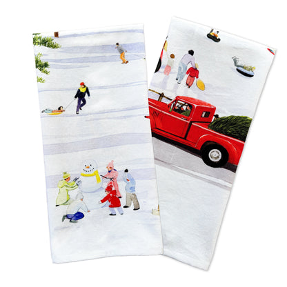  Caskata X Felix Doolittle Winter Wonderland Kitchen Towels, Set Of 2