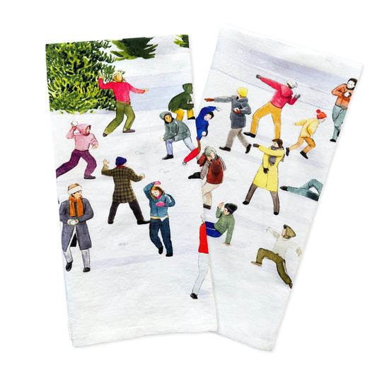 Caskata X Felix Doolittle Snowball Fun Kitchen Towels, Set Of 2