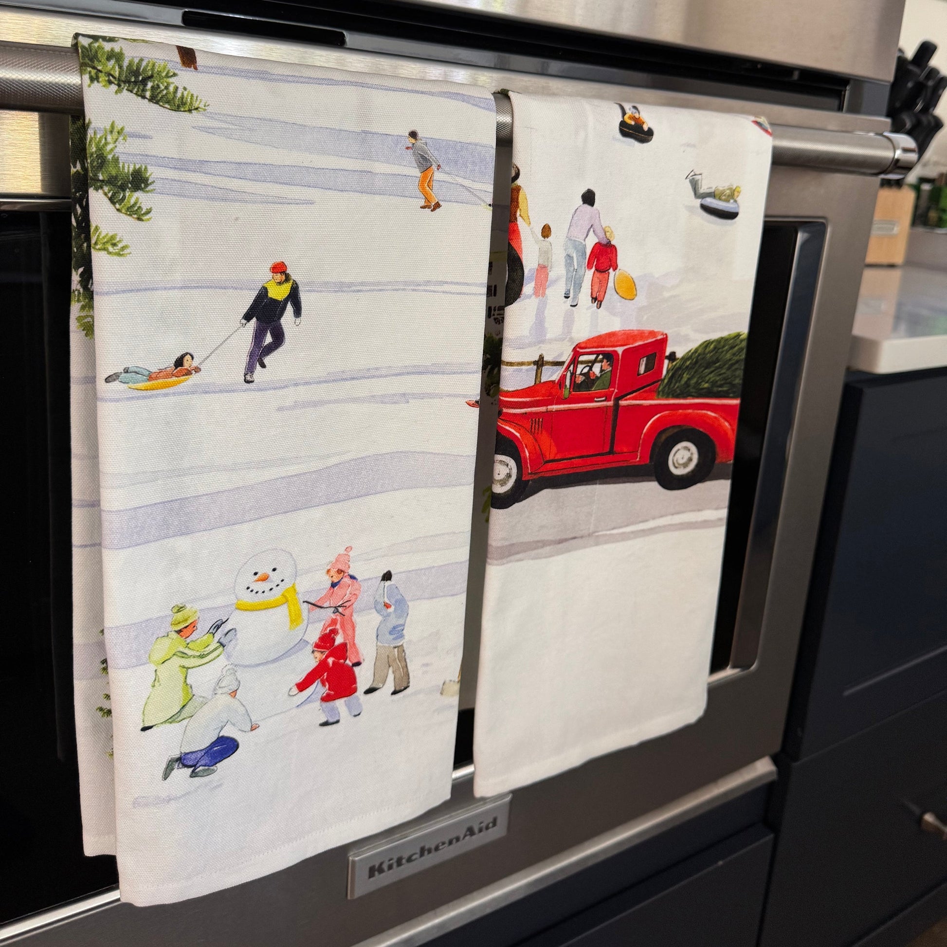  Caskata X Felix Doolittle Winter Wonderland Kitchen Towels, Set Of 2