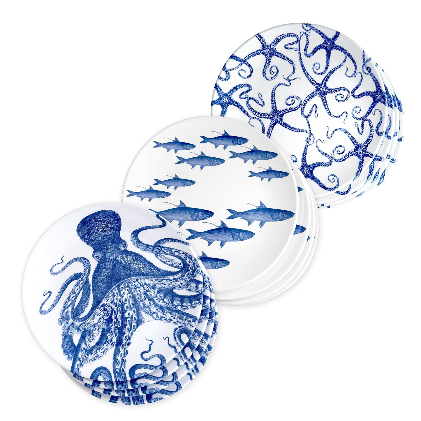  Coastal Dinner Plates Melamine Bundle