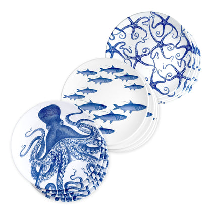  Coastal Dinner Plates Melamine Bundle