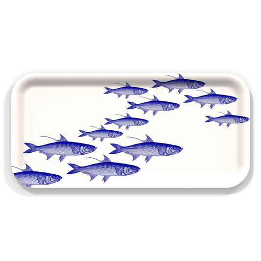  School Of Fish Small Rectangular Birchwood Tray