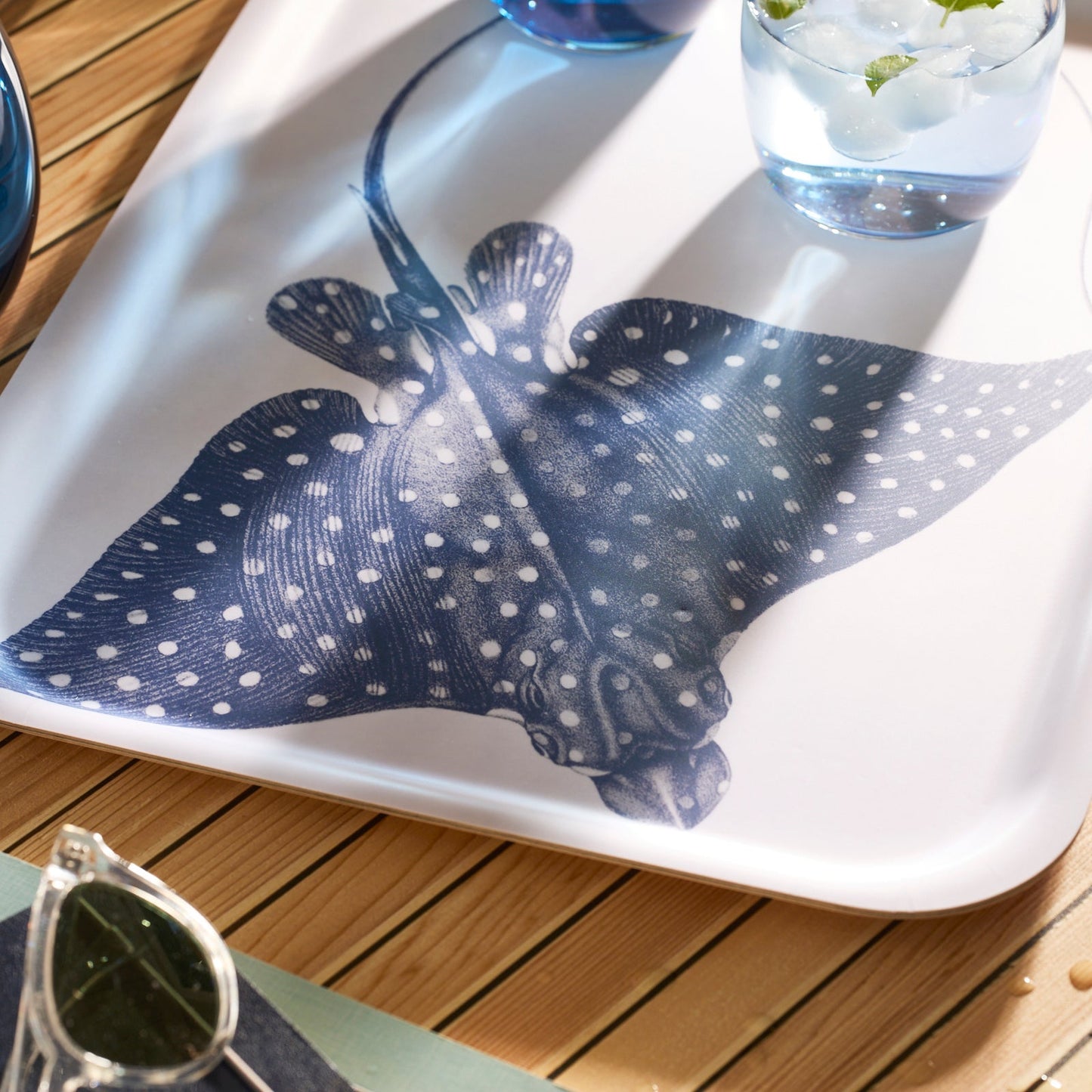  Spotted Stingray Large Rectangular Birchwood Tray