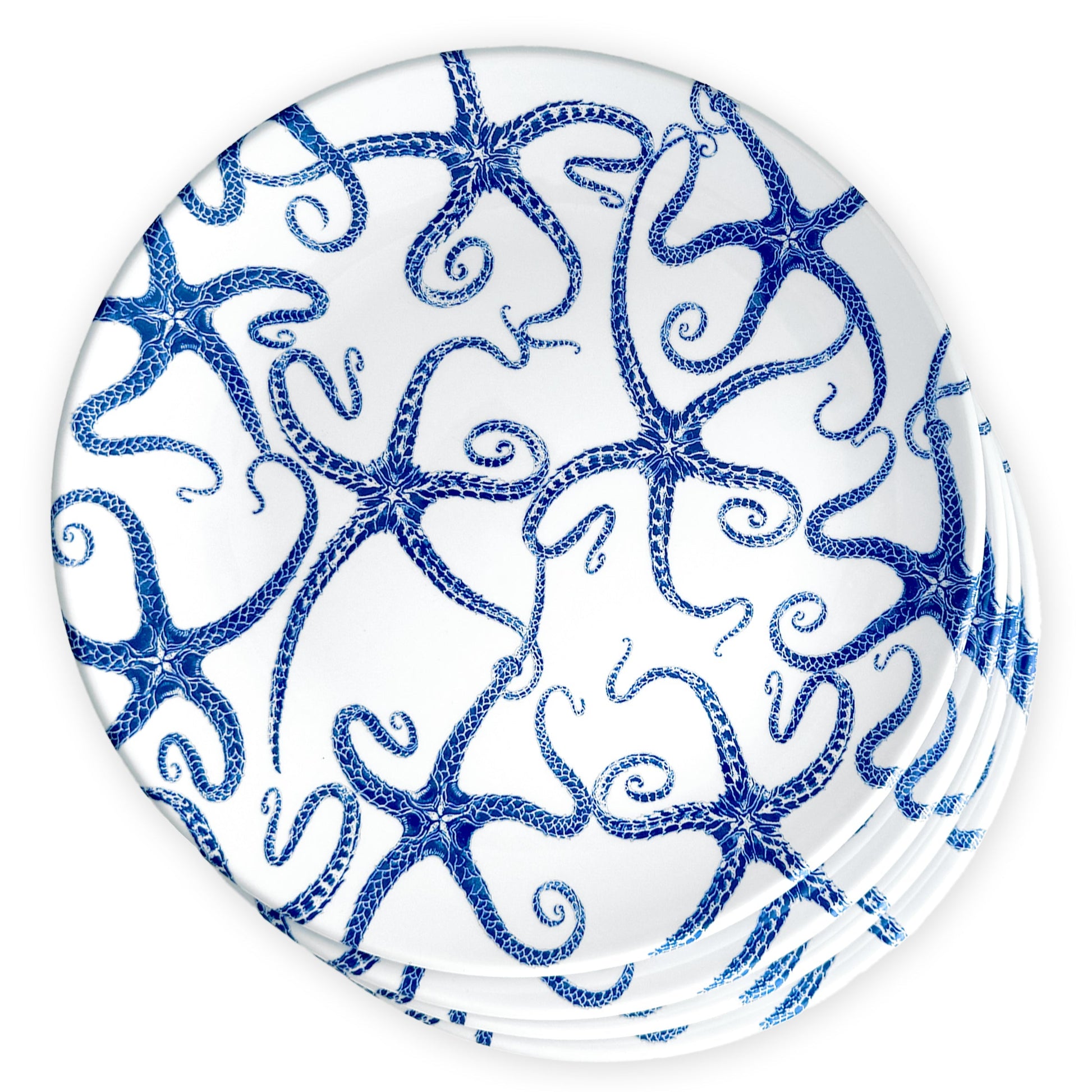  Starfish Melamine Dinner Plates, Set Of 4