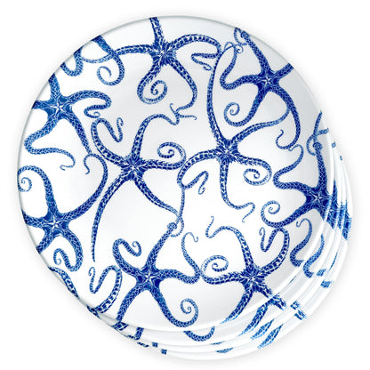  Starfish Melamine Dinner Plates, Set Of 4