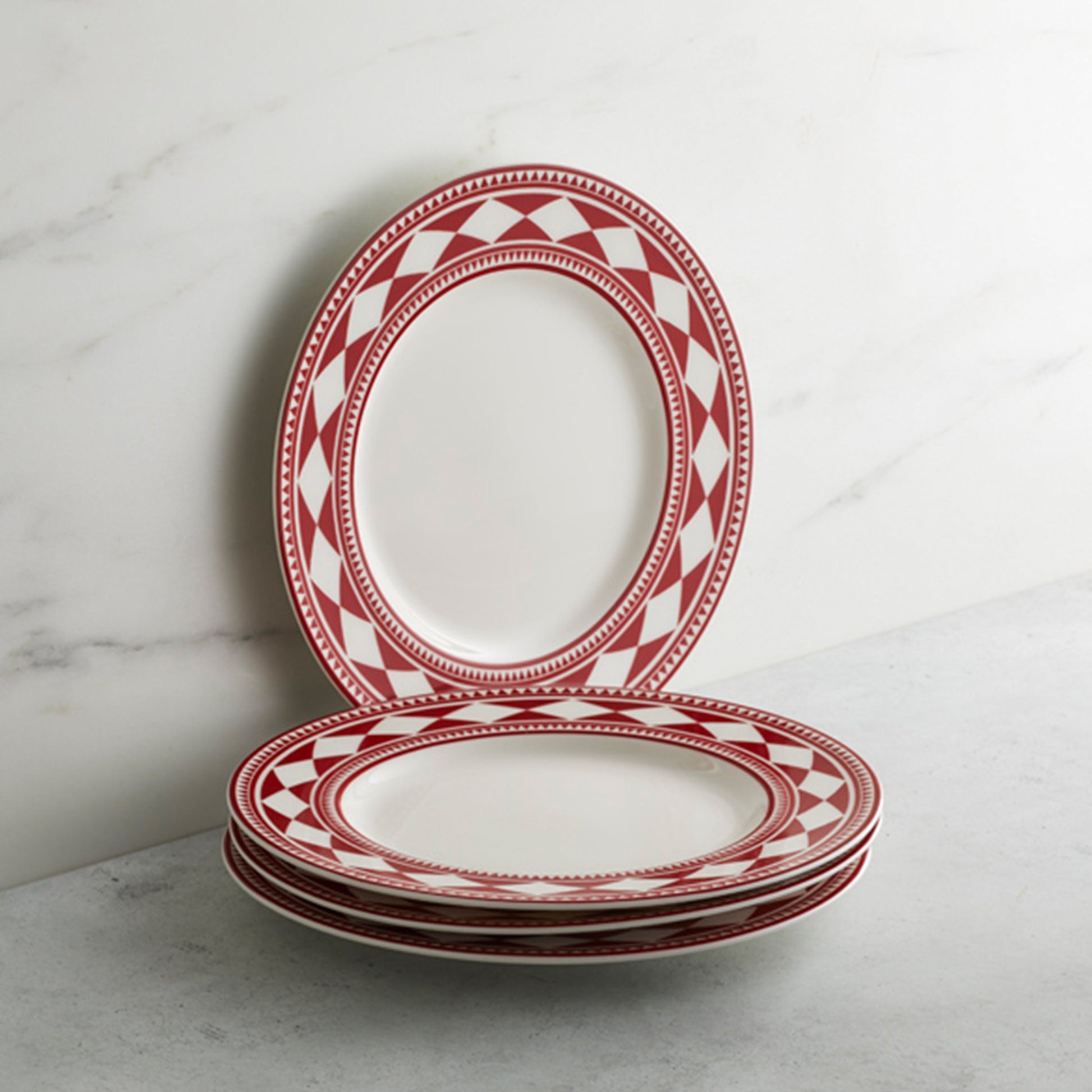  Fez Crimson Rimmed Salad Plate