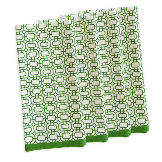  Newport Garden Gate Dinner Napkins In Green Set/4